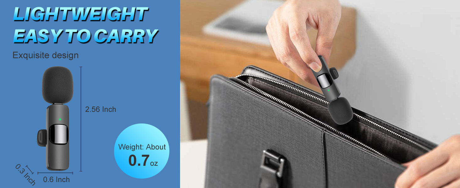 Бездротові кліп-мікрофони для iPhone/Android/комп'ютера/iPad - 2 шт. з шумозаглушенням для відеозйомки, Vlogging, TikTok, YouTube, Plug-and-Play