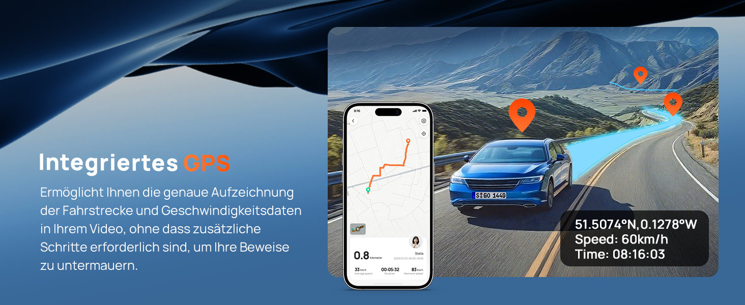 Автомобільний відеореєстратор 70mai T800E 4K 3-канальний (передній, внутрішній, задній) з HDR, ІЧ-нічним баченням, GPS, WiFi 6 та карткою пам'яті 64GB