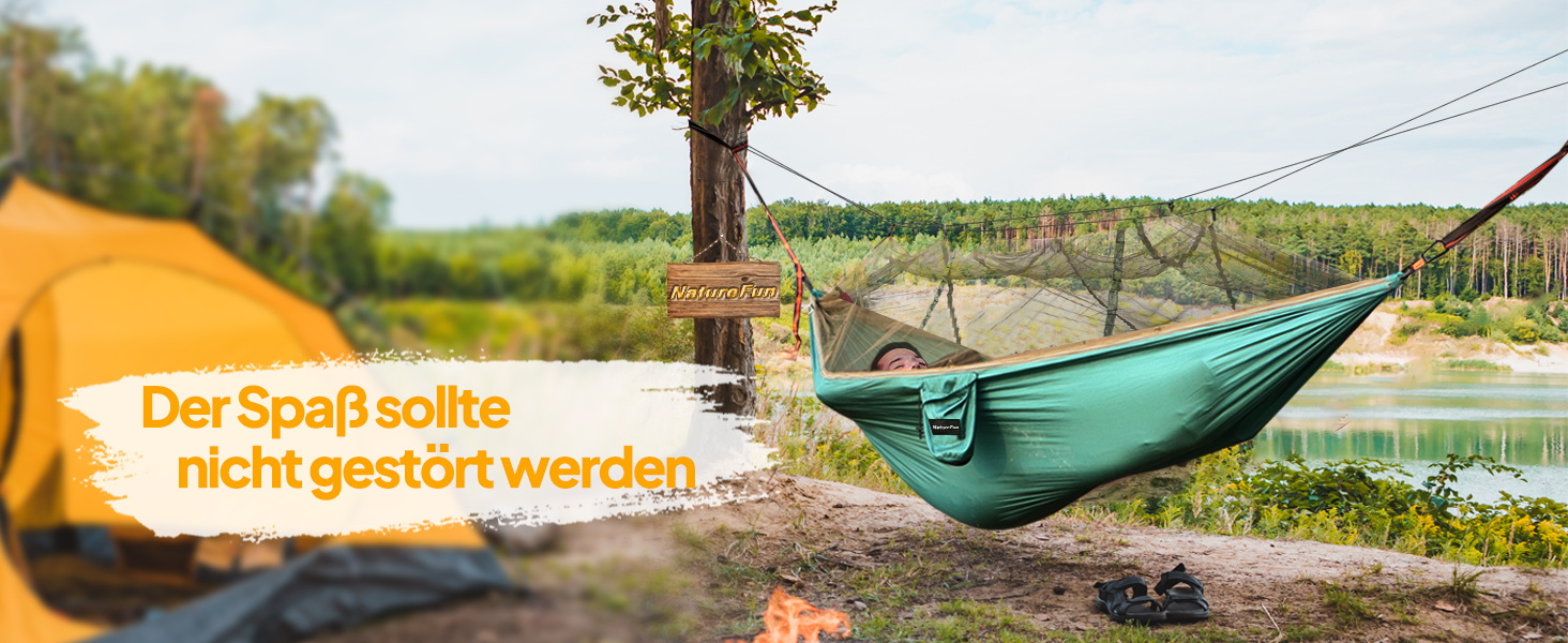 Гамак-москітна сітка NATUREFUN, 300 кг, 275x140 см, армійний зелений