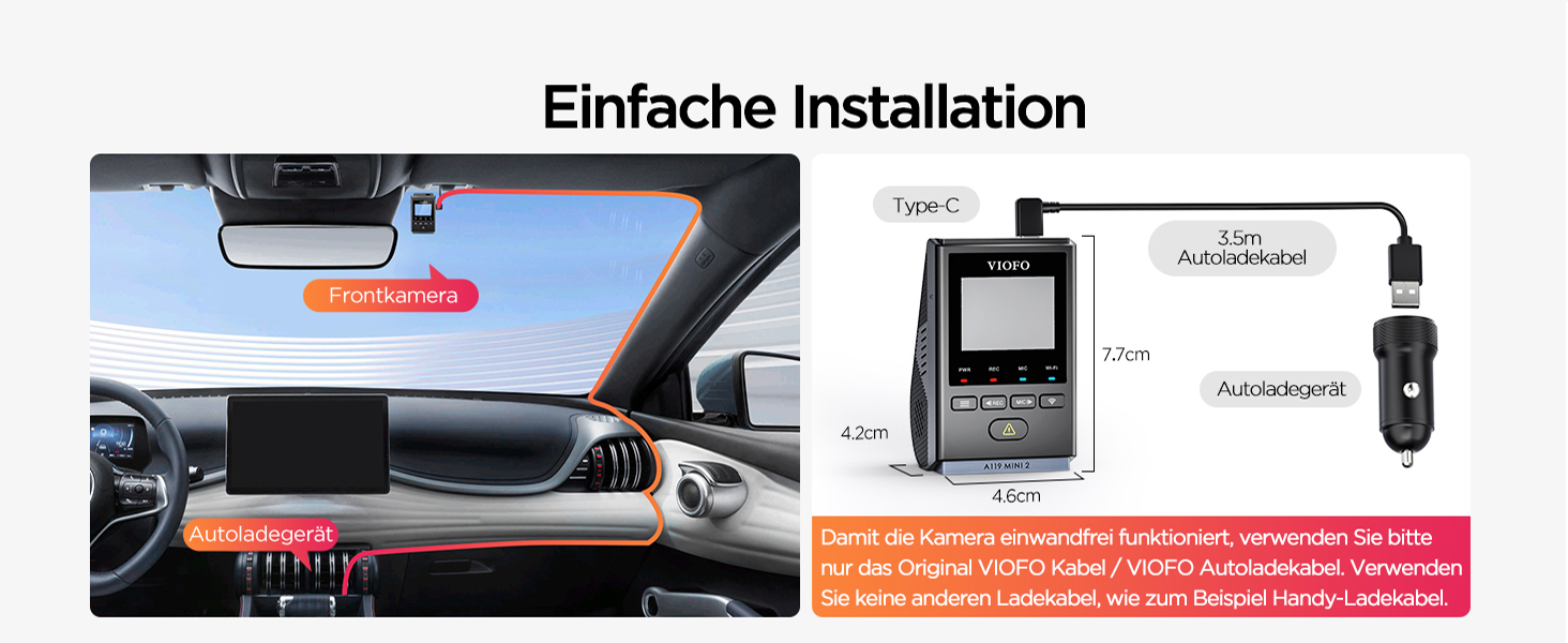 VIOFO A119 Mini 2: Автомобільний відеореєстратор з GPS, 2.7K, Wi-Fi, HDR, нічне бачення STARVIS, голосове керування, 24h паркувальний режим