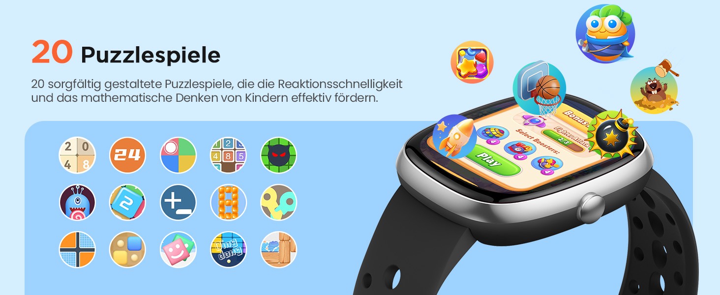 Дитячий розумний годинник для хлопчиків та дівчаток, фітнес-трекер активності з 100+ спортивними режимами, крокомір, монітор серцевого ритму та сну, водонепроникність IP68, подарунок для підлітків 5-16 років, чорний