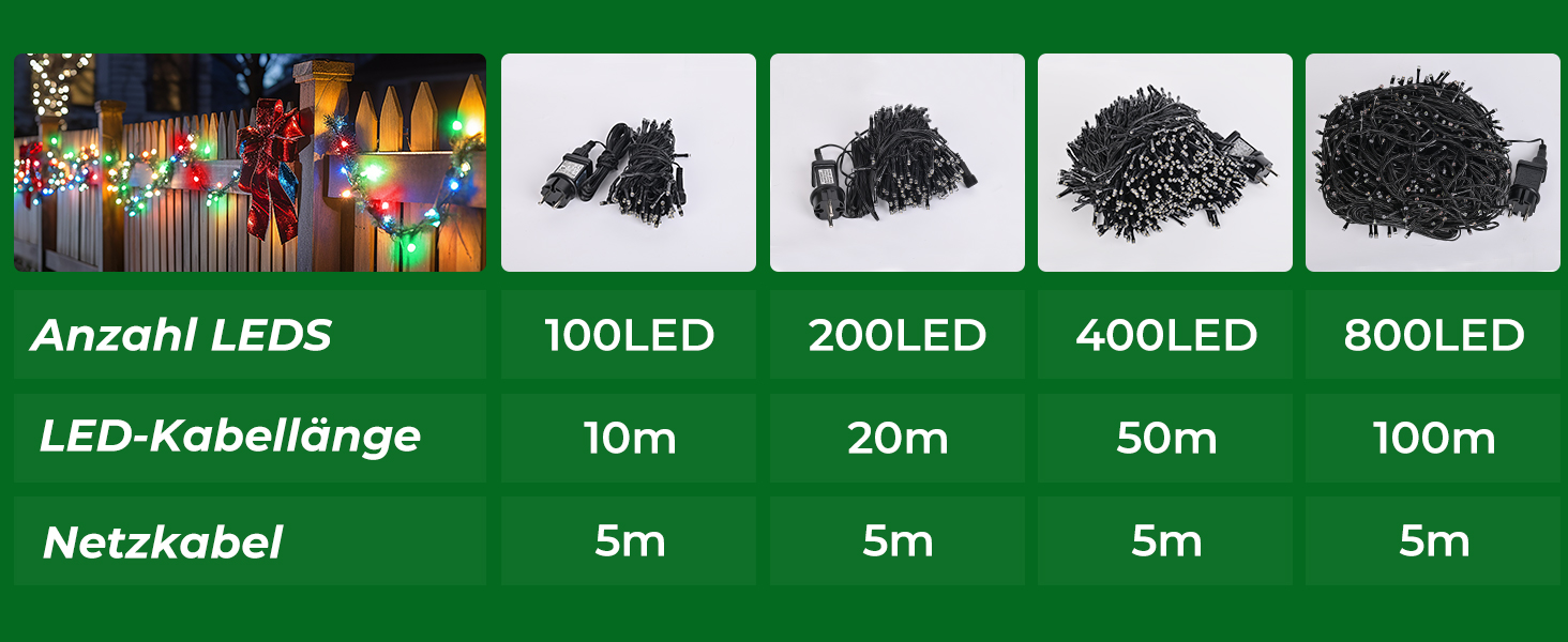 LED гірлянда 100 метрів, 800 LED, тепле світло для декору: Новий Рік, вечірка, сад, балкон. З таймером та пам'яттю