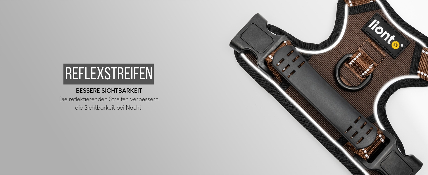 Нашийник для собак Lionto, м'який нейлон, розмір S, анти-тяга, 2 кільця, 4 регульовані ремінці, 2 застібки, гумовий хват, бежевий
