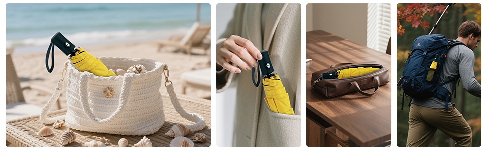 Компактний туристичний парасолька Herreicher з автоматичним відкриванням - легкий, складаний, портативний, з UV-захистом, для чоловіків та жінок (Gleb)