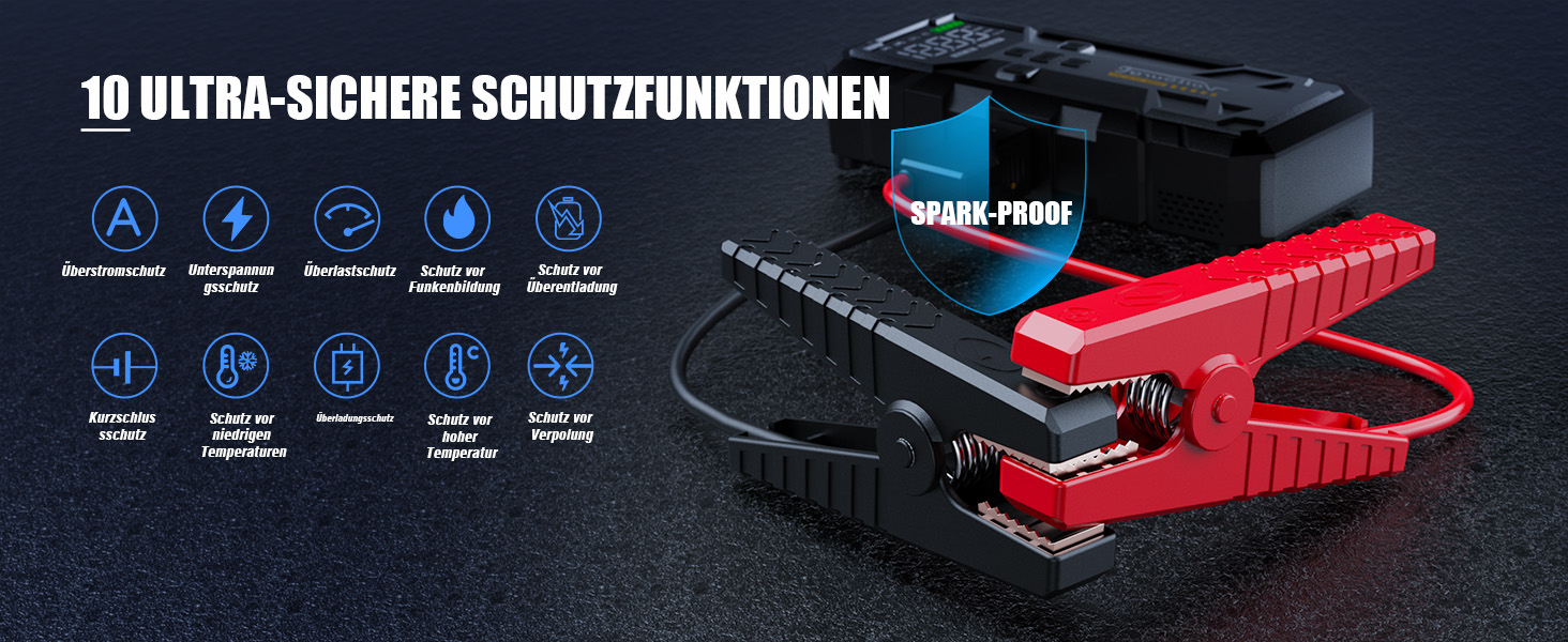 Powerbank Starthilfe 7000A з компресором та LED-ліхтариком: 160PSI, 12V для бензинових та дизельних авто