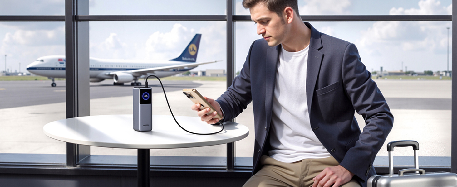 Power Bank UGREEN Nexode 25000mAh 200W з 3 портами, цифровим дисплеєм, USB-C PD 3.1, сумісний з iPhone, Galaxy, MacBook, Dell