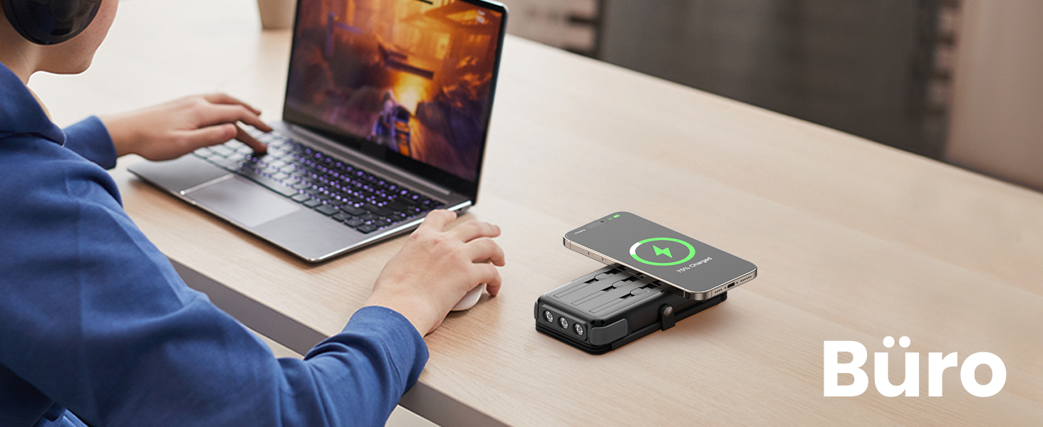 Портативний зарядний акумулятор A ADDTOP Solar 25000mAh з сонячною панеллю та 3 кабелями - 20W швидка зарядка, USB-C, для кемпінгу та подорожей (Чорний)