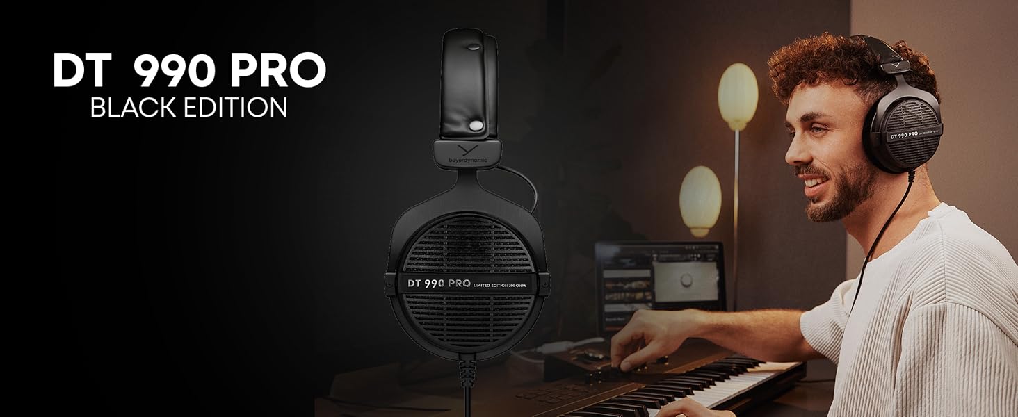 Навушники Beyerdynamic DT 990 PRO (250 Ом, чорні) - професійні для студійної роботи, міксування та мастерингу. Зроблено в Німеччині