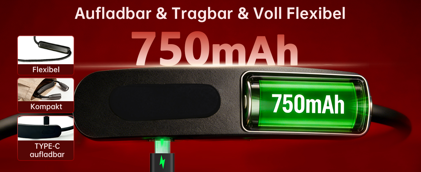 Світлодіодна лампа для читання з кліпсою 670 нм, з функцією пам'яті, димуванням та USB-зарядкою. Безсиній, портативний світильник для читання в ліжку, нашийний ліхтар