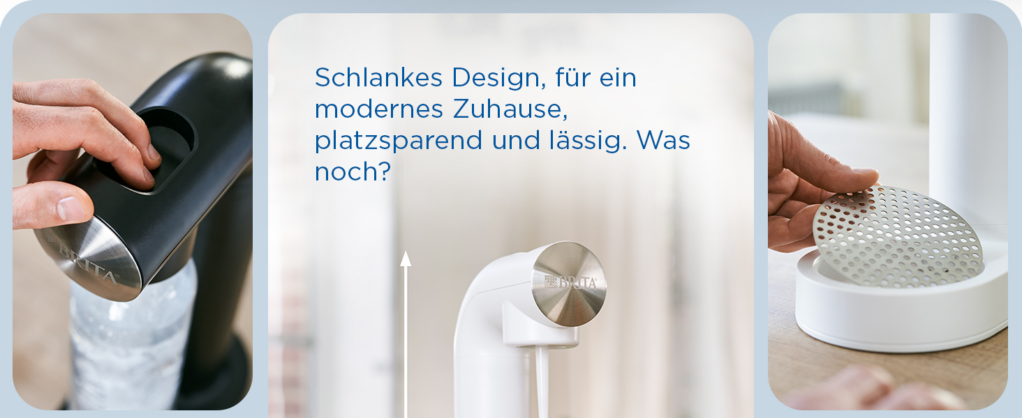 Газова вода BRITA sodaONE (чорний) з CO₂ балончиком та пляшкою PET без BPA | Зробить воду пружною (до 60л на балончик) – газова вода для дому