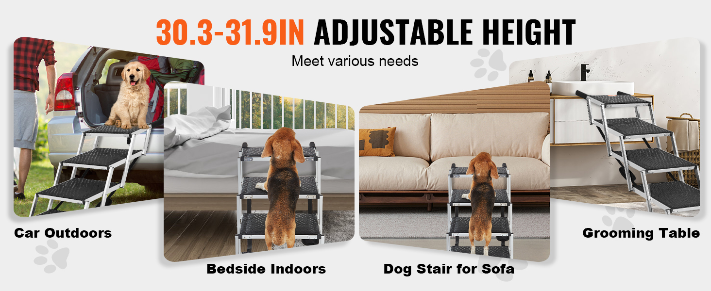 Сходинка для собак VEVOR: 5-ступенева автотреп'я для собак, легка алюмінієва конструкція, протиковзна поверхня, для авто, SUV та LKW
