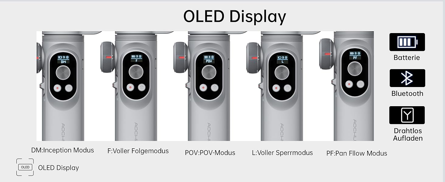 Стабілізатор для смартфона AOCHUAN Smart X Pro (3-осьовий, з RGB-підсвічуванням, для iPhone/Android)