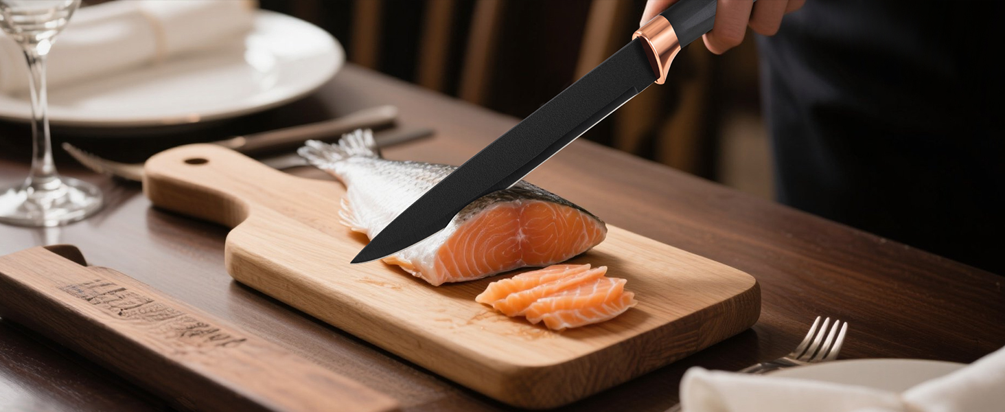 Набір ножів кухонний 6 предметів з блоком, нержавіюча сталь, білий