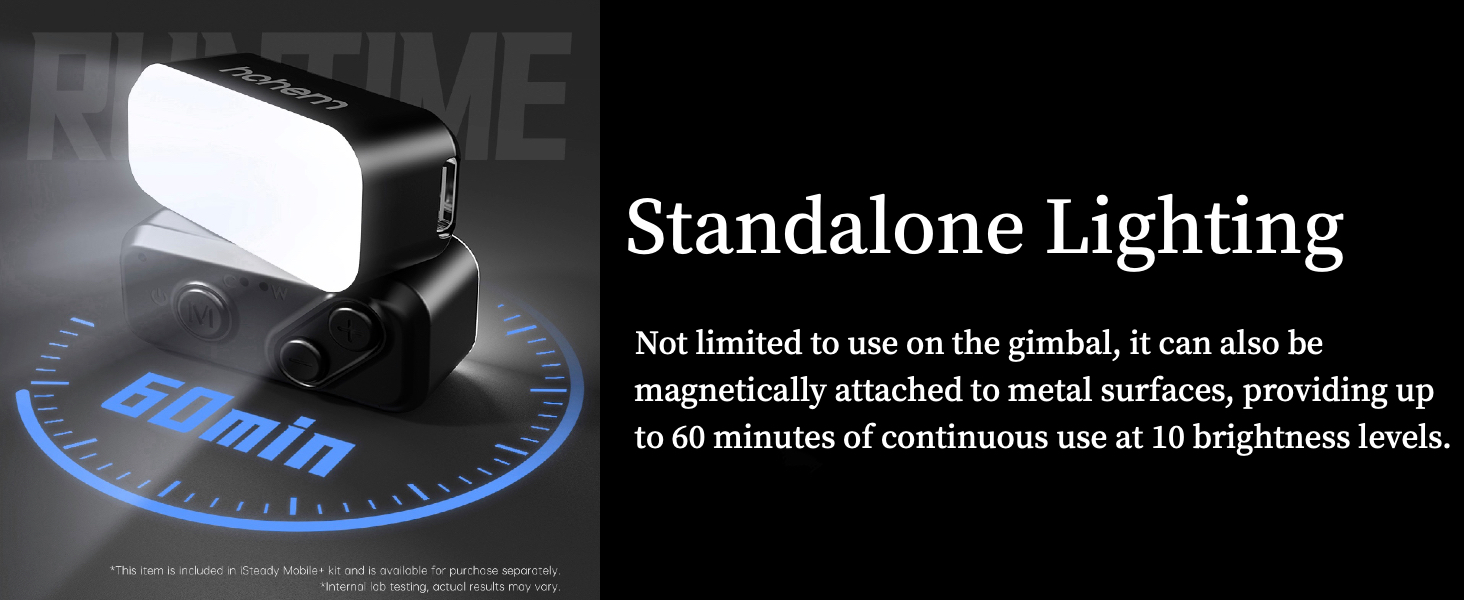 Hohem iSteady Mobile Plus Kit - Стабілізатор для смартфона з підсвічуванням, 3-осьовий, 280г, Android/iOS, для YouTube та TikTok