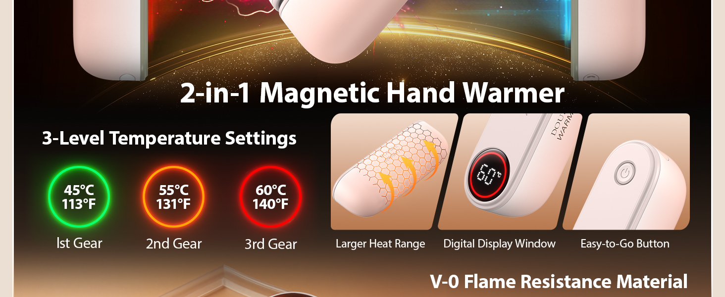 Електричний грієчка для рук SUPPOU з LED-ліхтариком, 5000mAh, 2 шт. - для активного відпочинку та спорту