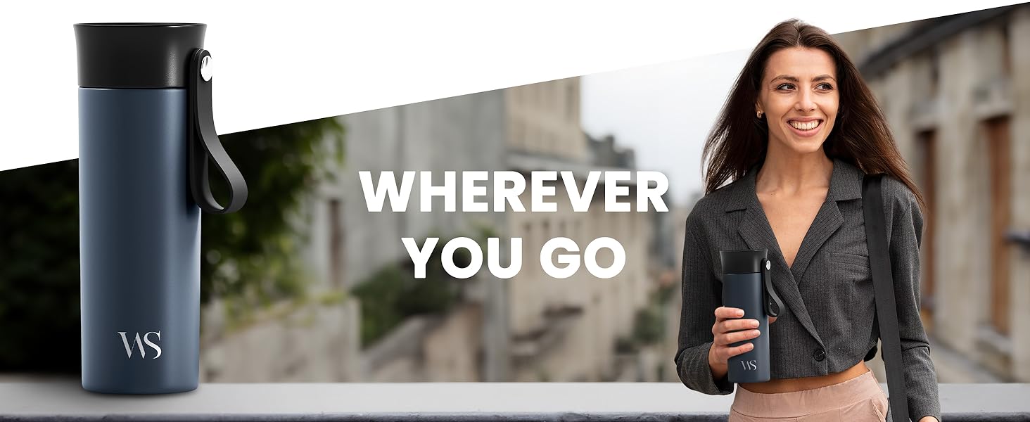 Термокружка для кави To-Go з нержавіючої сталі, 360 мл | Зберігає тепло 4 години, холод - 8 | Без BPA, витоку, вакуумна ізоляція | Ідеально для кави, чаю, подорожей