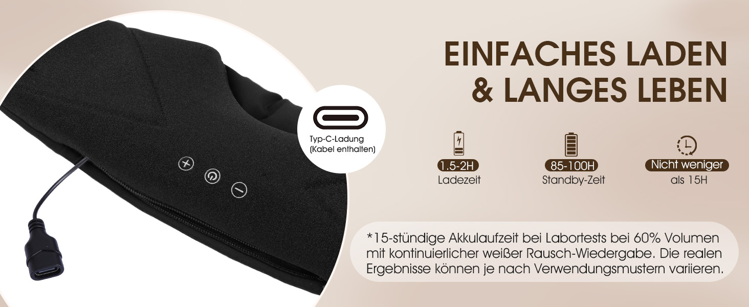 Маска для сну з навушниками Bluetooth 5.4 Dolida: 3D навушники для сну, маска для очей з мікрофоном для подорожей, йоги, медитації (Чорний)