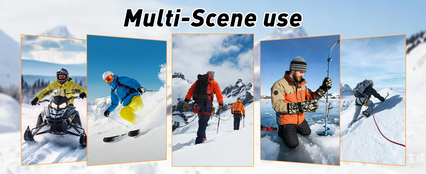 Греючі рукавиці для чоловіків та жінок, 7.4V 3000mAh, акумулятор, сенсорний екран, для катання на лижах, кемпінгу, їзди на велосипеді, 3 рівні нагріву