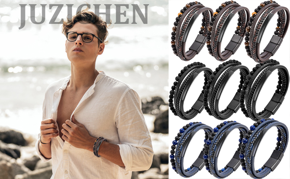 Чоловічий шкіряний браслет. Браслет на руку для чоловіків, 19/23 см. Колір: коричневий, чорний. Аксесуар, подарунок на День батька.