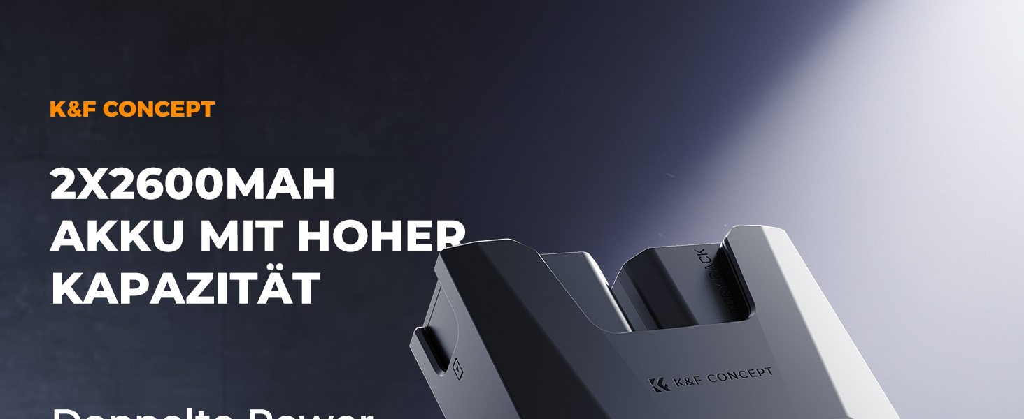 Акумулятор K&F CONCEPT NP-FZ100 2600mAh з зарядним пристроєм для Sony Alpha A7 III A9, 18W PD/QC