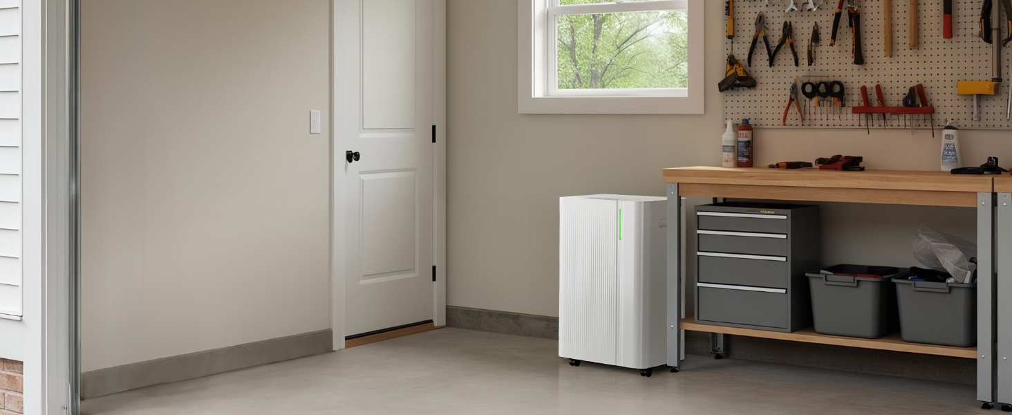 Електричний осушувач повітря EUHOMY 12л/24г, тихий та економічний, з відведенням води, автоматичним розморожуванням, 3 режими, для квартири 25м²/122м³