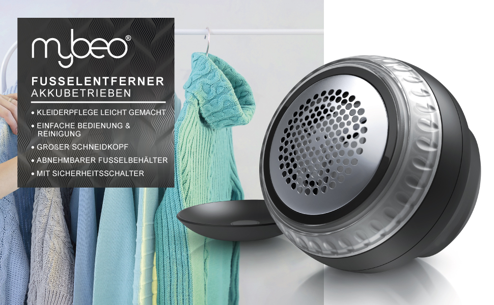 Електричний видальник ворсу MyBeo - бездротовий прилад для одягу з 2 змінними лезами та USB-кабелем для зарядки