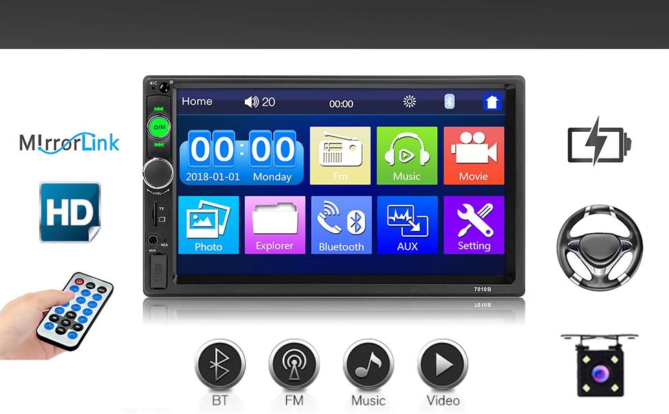 Автомагнітола 2 DIN з Bluetooth, 7