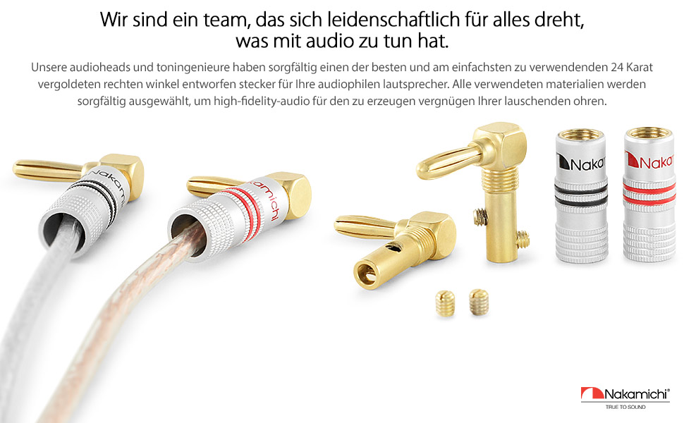 Навушникові роз'єми Nakamichi 24K позолота, 12-18 AWG, 4 мм, для динаміків, підсилювачів, Hi-Fi, AV Receiver, Stereo, домашній кінотеатр, аудіокабель, 4 шт. (2 пари)
