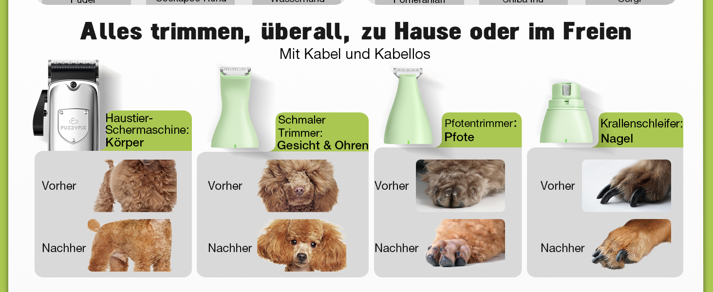 Набір для догляду за шерстю собак 4 в 1: машинка, триммер, точилка для кігтів, срібна