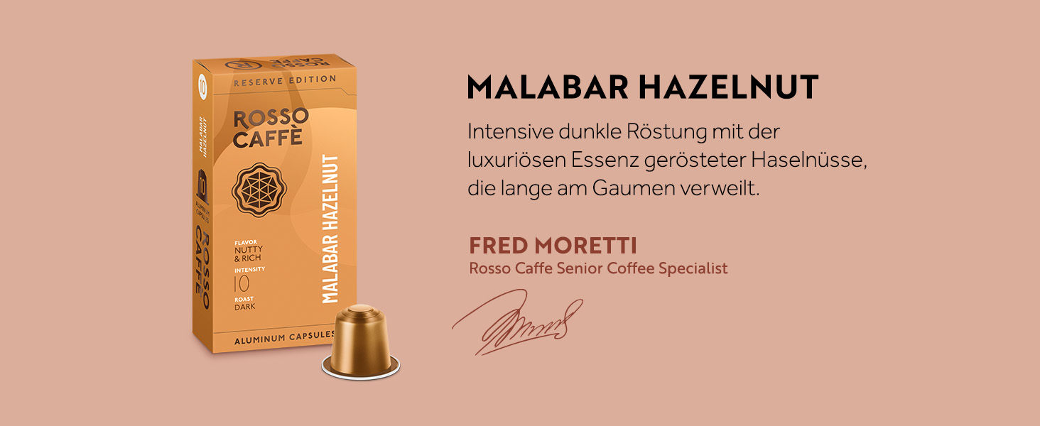 Капсули ROSSO CAFFÈ Nespresso Reserve Edition (80 шт.) - 8 сортів преміум еспресо, суміш, сумісні з Nespresso, Made in Italy