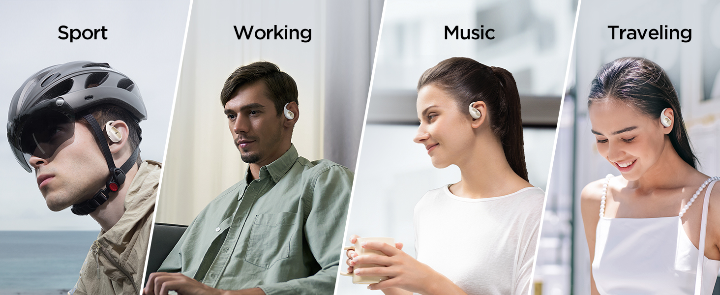 Навушники 1MORE S31 Open Ear Bluetooth 5.3, спортивні, бездротові, ENC мікрофон, 38 годин, IPX5, потужний бас, чорні