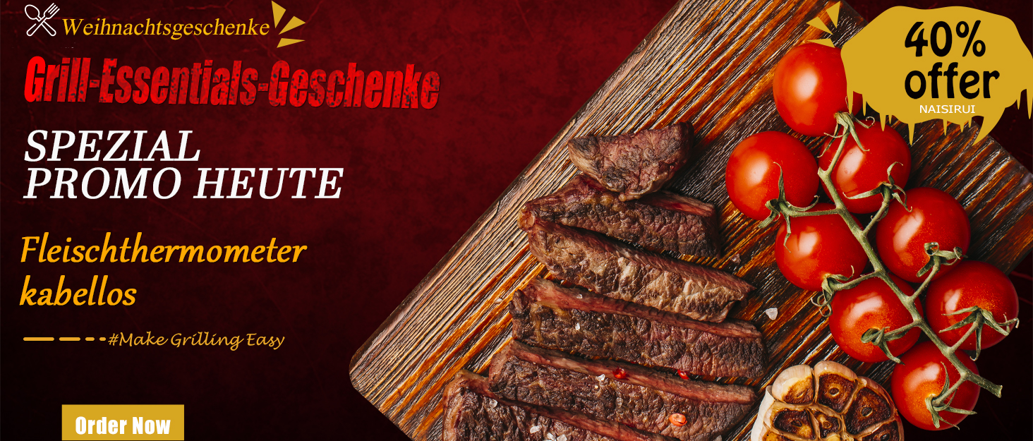 Бездротовий термометр для м'яса з 2 зондами, великий сенсорний екран, IP67 вологостійкий. Підходить для гриля, барбекю, коптильні. Чудовий подарунок на Різдво