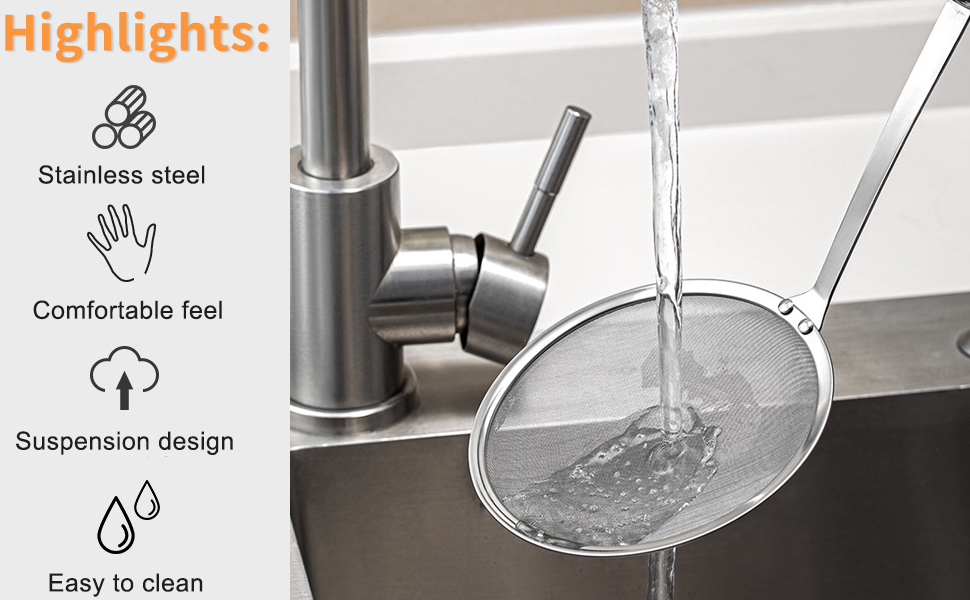 Набір з 3 шт. кельїв для зняття піни з нержавіючої сталі, високоякісні, фільтрувальні ложки, сито з дрібною сіткою, набір для кухні, 3 розміри, для зняття жиру та піни