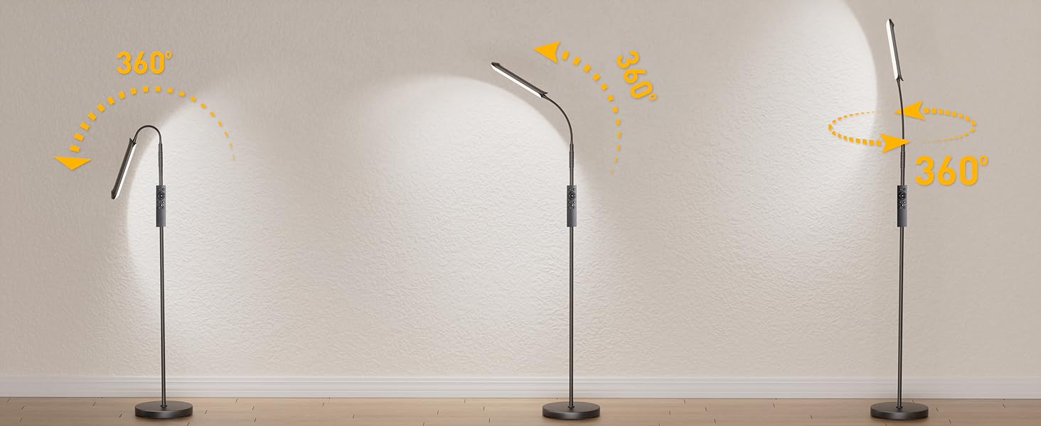 LED-стельова лампа Marctronic для вітальні, диммування, регулювання висоти, 18W, 1800LM, з пультом та сенсором, сучасний дизайн, для офісу, спальні (чорний)