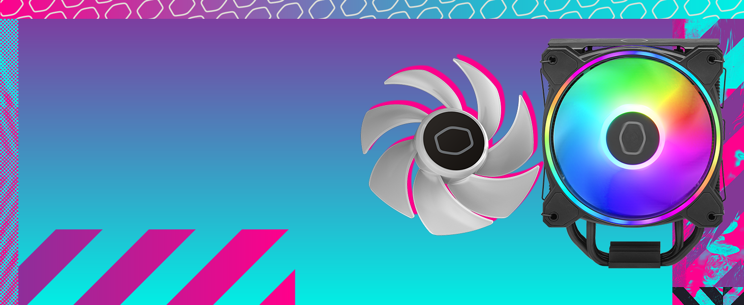 Cooler Master Hyper 212 Halo: Кулер для CPU з RGB підсвічуванням, чорний, LGA1700 & AM5, 4 теплові трубки