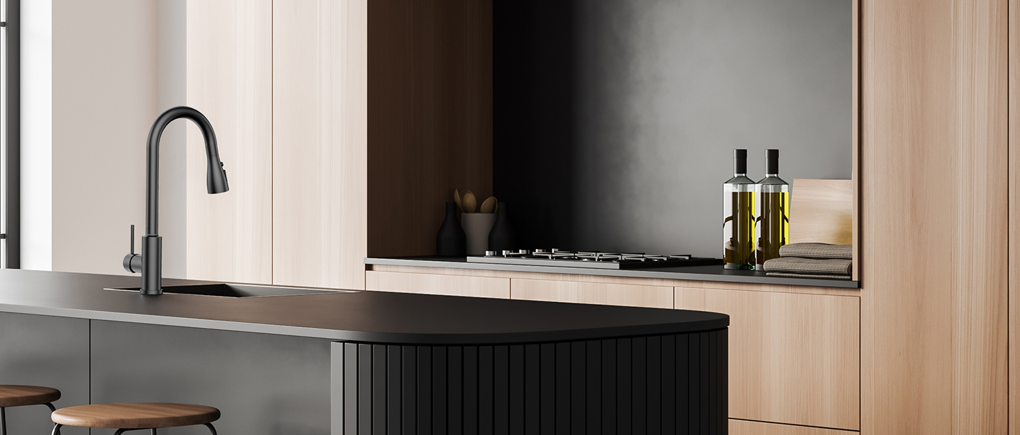 Висувний змішувач для кухні з високим тиском, кухонна арматура з поворотним виливом 360°, 4 режими, високий вигин, нержавіюча сталь, щіткова обробка, змішувач для раковини з одним отвором, ABS-розпилювач, з'єднання G3/8 (тільки для ЄС)