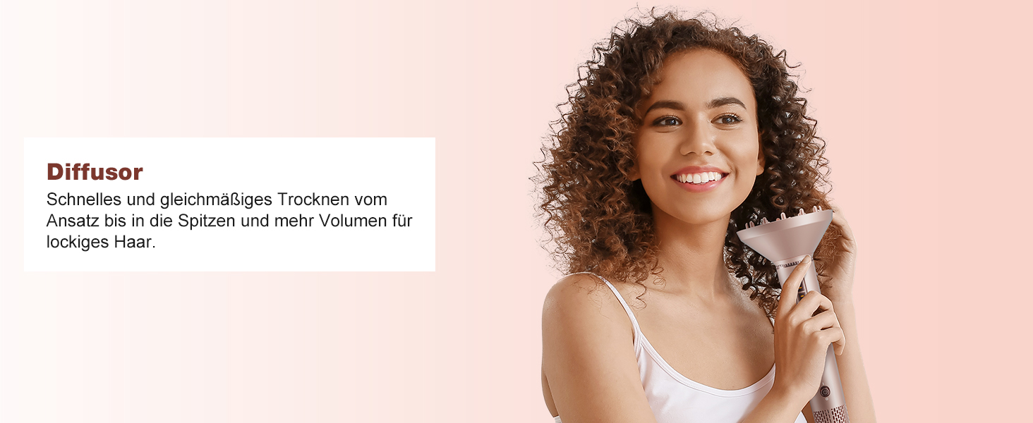 7MAGIC Airstyler 7-в-1: професійний набір для укладки волосся, 110000 обертів/хв, 1400 Вт, фен-щітка, авто-локон, випрямляч, іонізація, для створення об'єму, локонів та випрямлення, з дорожньою косметичкою