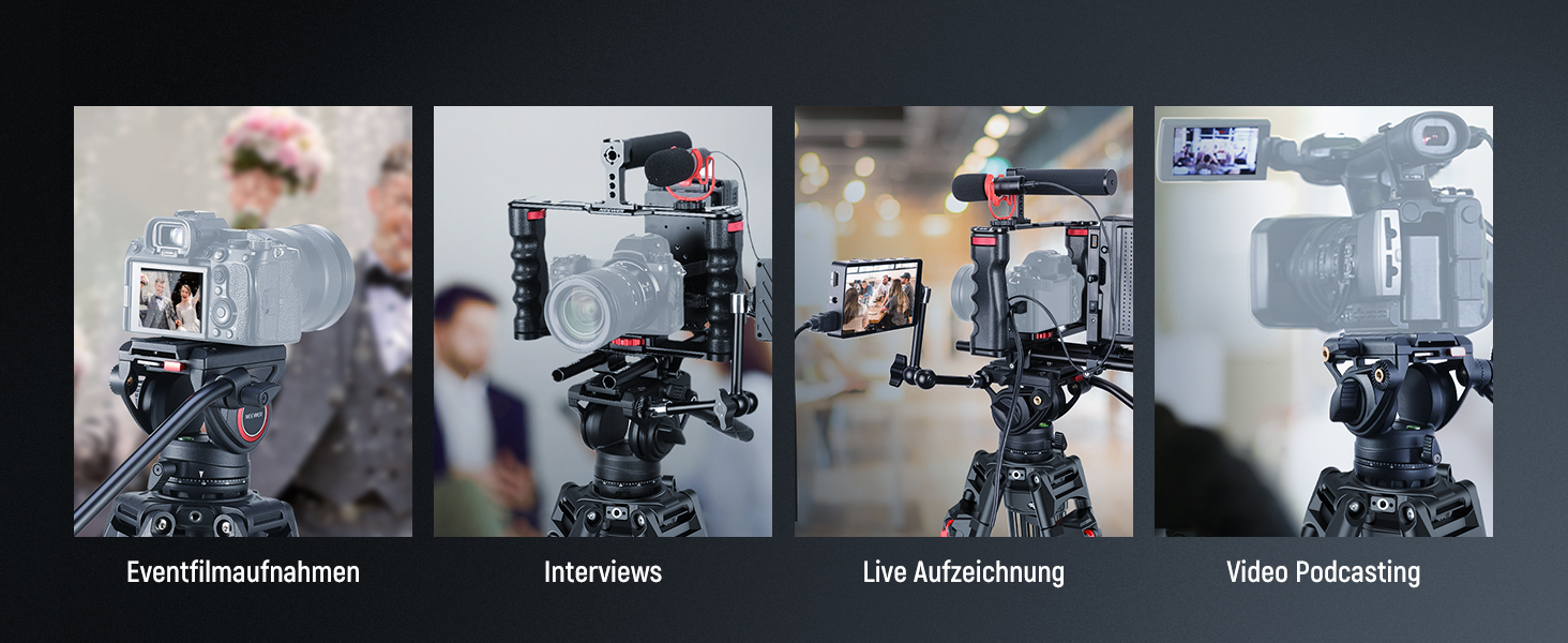 Штатив для відеокамери NEEWER 76' з пливним кріпленням, алюмінієвий, для DSLR/Camcorder, вантажопідйомність 8 кг, LL27