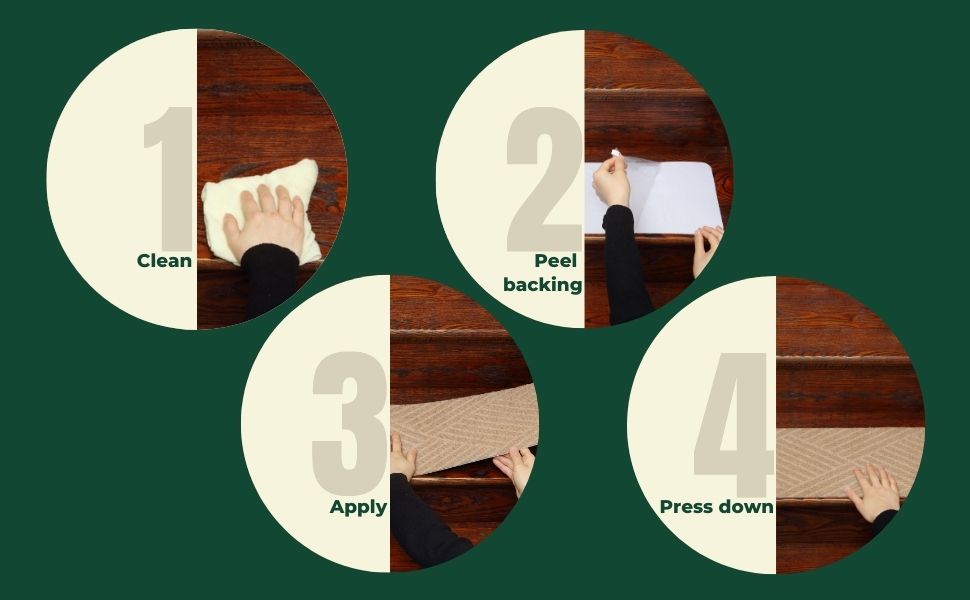 Набір сходинкових килимків MBIGM 15 шт. 20x76 см, самоклеючі, для безпеки дітей, літніх людей та домашніх тварин, сірий