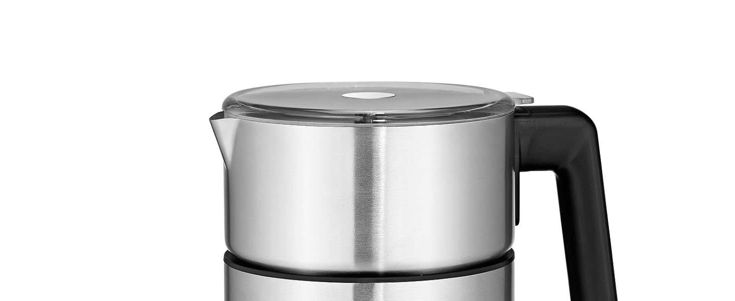 Електричний піноутворювач WMF Stelio, 500 Вт, 150-250 мл, з антипригарним покриттям, бездротовий, для гарячого та холодного молока, какао, cromargan матовий/сріблястий