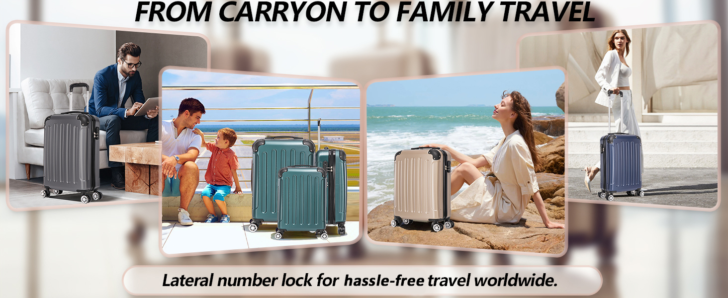 Набір валіз Boleedy 3шт (55/66/76 см), Trolley, жорсткий корпус, 360° обертання, тихі колеса, телескопічна ручка, темно-зелений