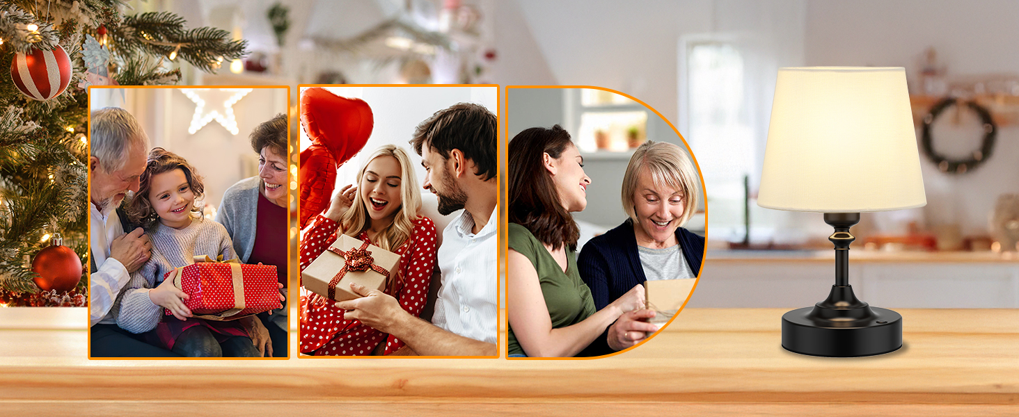 LED настільна лампа бездротова з торшером з льону, сенсорне керування, регулювання яскравості, білий колір, USB-C, для спальні, вітальні, кухні, декор (латунь), 40см, 24см