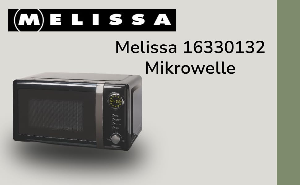 Мікрохвильова піч Melissa Classico Retro, 20 л, 700 Вт, чорний колір