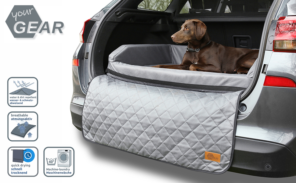 Валіза для собак Your Gear Termoli 100x70 см - захист для багажника авто, Oeko-Tex, миється - преміум захист багажника, кошик для собак, килимок для собак, туристичне ліжко для великих та малих собак