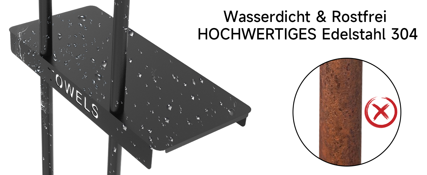 Чорний триярусний тримач для рушників з металевою полицею та 4 гачками, 86 см