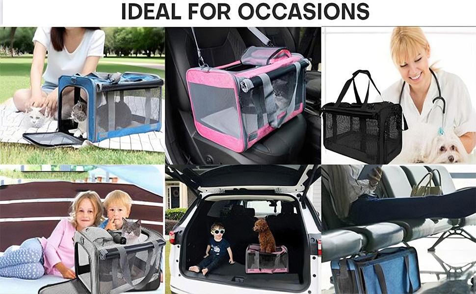 Складана переносна переносна сумка-переноска для собак та котів, 46x46x30 см, сіра