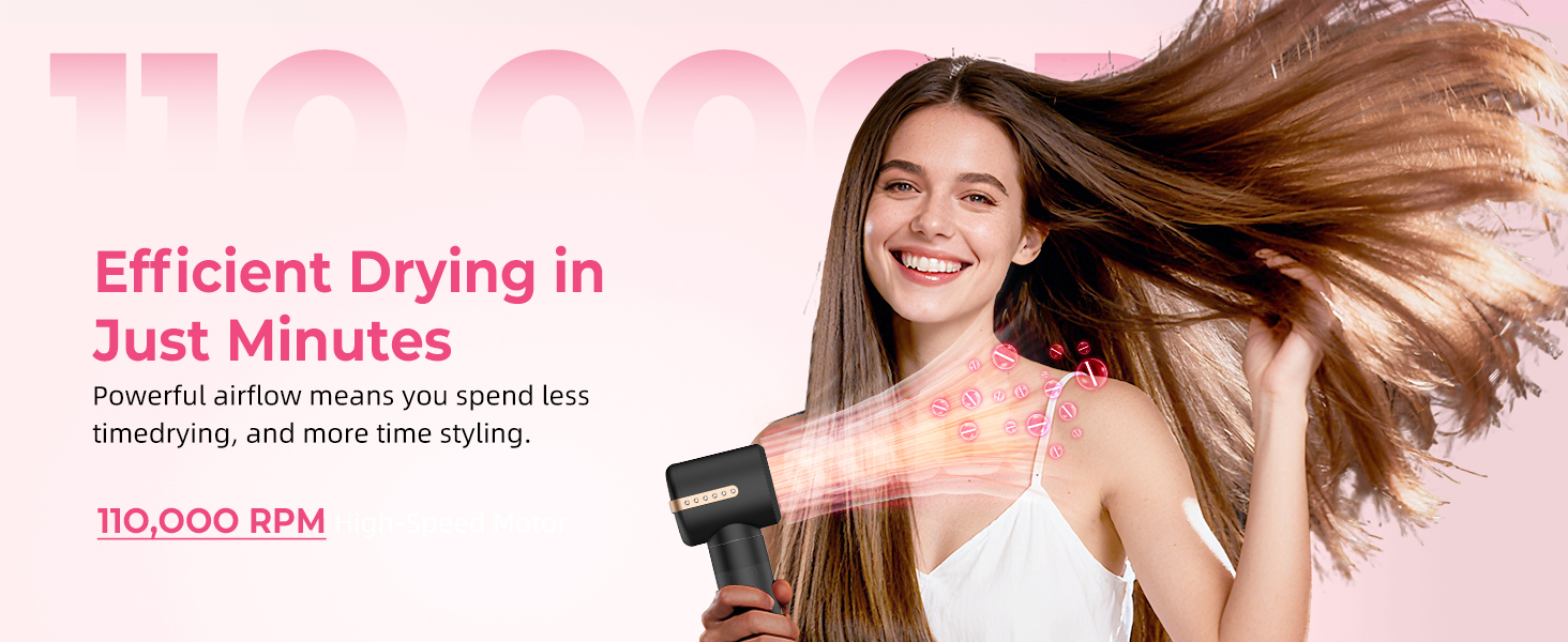 Atopskins 7-в-1 Airstyler: професійний набір для укладки волосся, 110000 об/хв, 1400 Вт. Фен-щітка, локон, випрямляч, іонізація. Для об'єму, сушіння та укладки. Чорний та золотий колір.