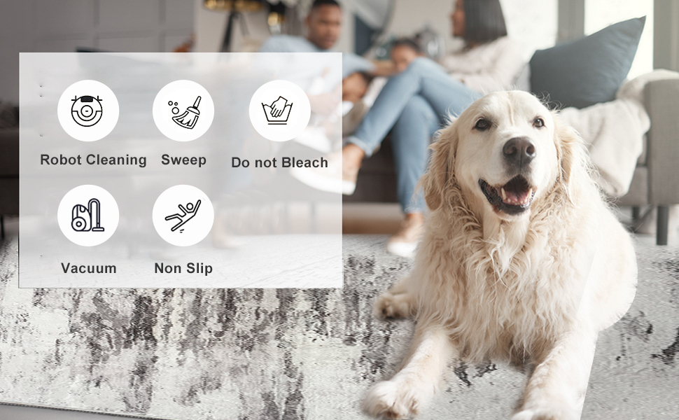 Килим Safunion для вітальні: великий сучасний абстрактний килим з коротким ворсом, м'який килим для спальні (абстрактний, слонова кістка/багатобарвний, 80 x 120 см)