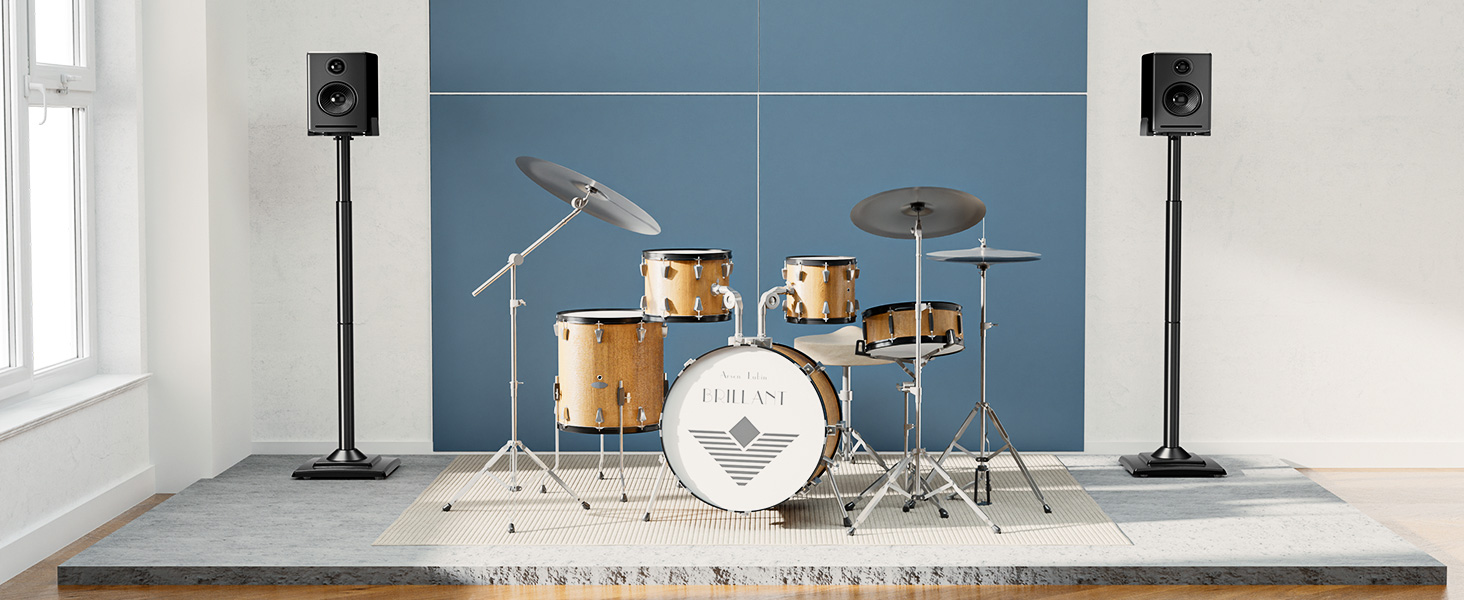 Підставка для колонок ELIVED, регульована висота, з висувною платформою та внутрішнім каналом для кабелів, 5 кг, 1 шт.