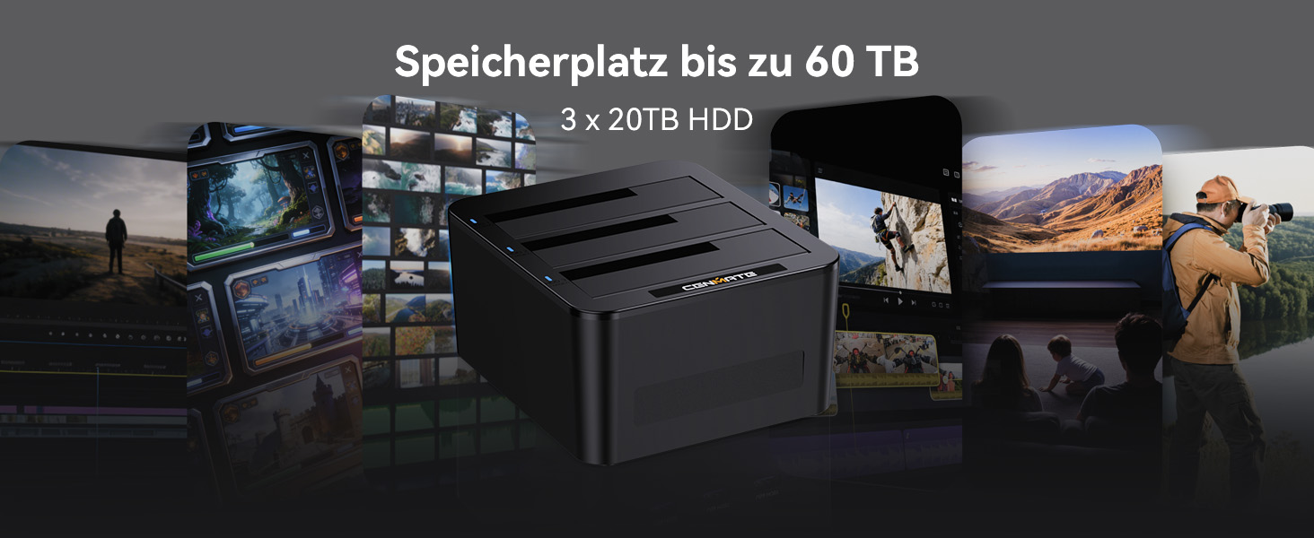Док-станція для жорстких дисків CENMATE 637U3-1 на 3 слоти для SATA HDD/SSD 2.5